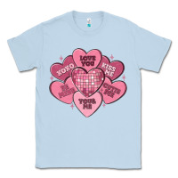 Dusty Blue valentines conversation hearts Classic Tee - MaliasSmallBusiness