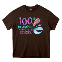 Chocolate Brown 100 mermazing days of school Heavy Core Tee - Artiststas