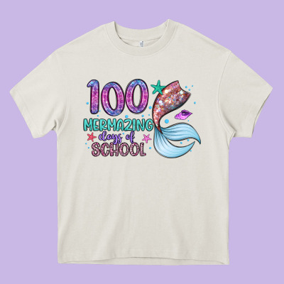 100 Mermazing Days Of School Heavy Core Tee Designed By Artiststas