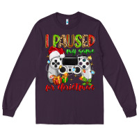 Plum i paused my game for christmas Long Sleeve Tee - MaliasSmallBusiness