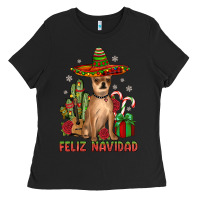 Black Chihuahua feliz navidad Ladies Tee - JahusDesignShop