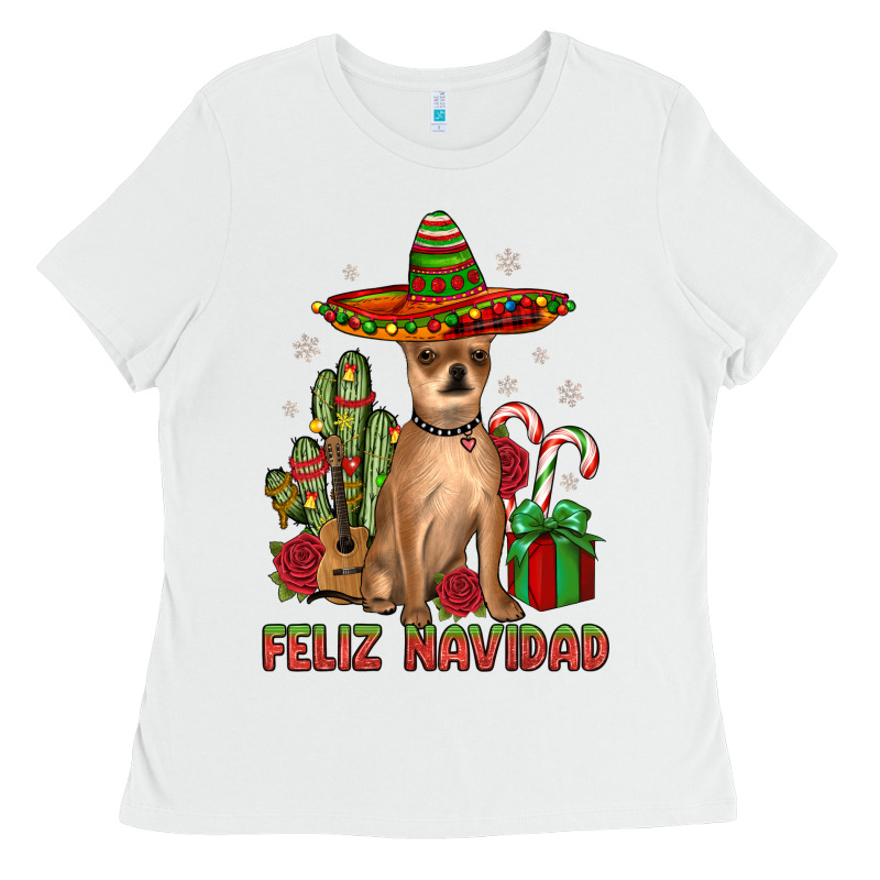 Chihuahua Feliz Navidad Ladies Tee by JahusDesignShop | Teevron