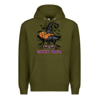 Army Green witchy mama messy bun Premium Hoodie - CowGirlArtShop