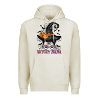 Oatmeal Heather witchy mama messy bun Premium Hoodie - CowGirlArtShop