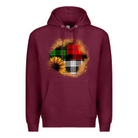 Burgundy sunflower christmas patch3 Premium Hoodie - JahusDesignShop