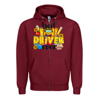 Burgundy best bus driver ever Zipper Hoodie - NancyCooperArtShop