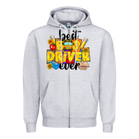 Heather Grey best bus driver ever Zipper Hoodie - NancyCooperArtShop