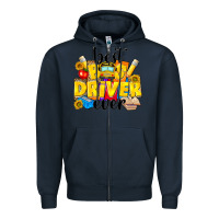 Navy best bus driver ever Zipper Hoodie - NancyCooperArtShop