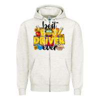 Oatmeal Heather best bus driver ever Zipper Hoodie - NancyCooperArtShop