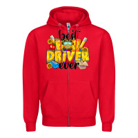 Red best bus driver ever Zipper Hoodie - NancyCooperArtShop