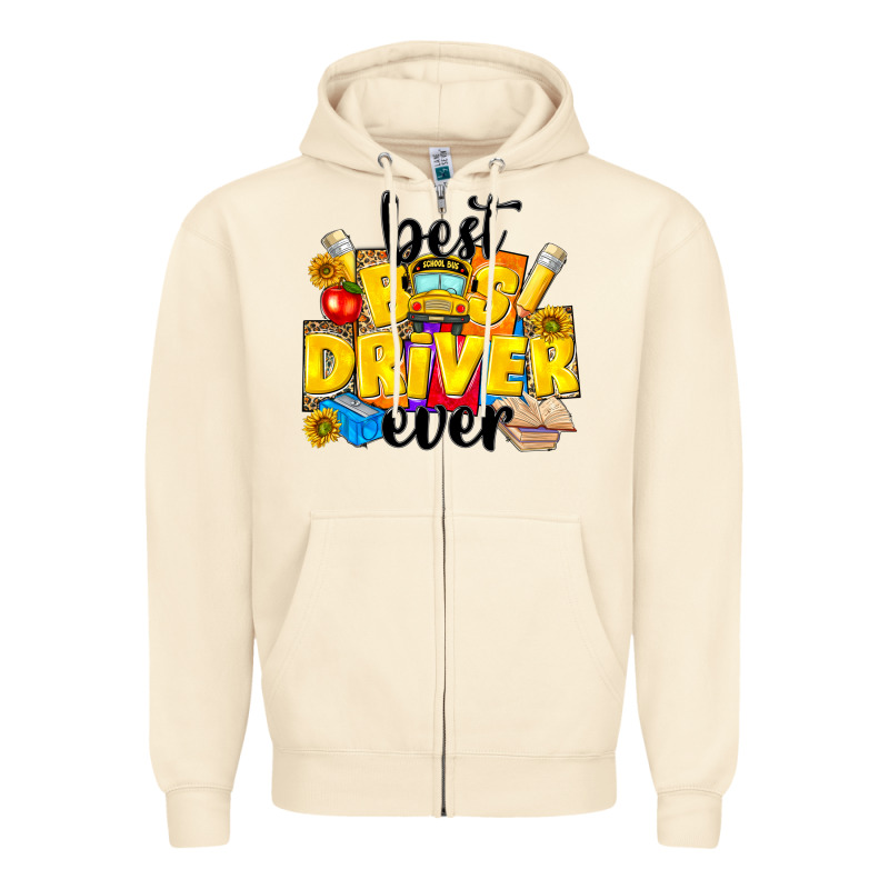 Best Bus Driver Ever Zipper Hoodie by NancyCooperArtShop | Teevron