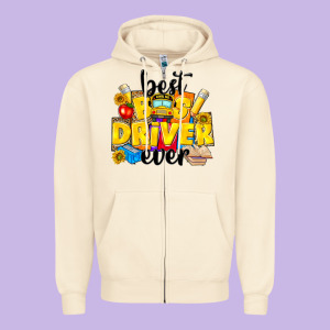Best Bus Driver Ever Zipper Hoodie Designed By Nancycooperartshop