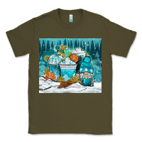 Army Green winter coffee cups with gnome Classic Tee - NancyCooperArtShop