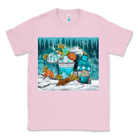 Bubblegum Pink winter coffee cups with gnome Classic Tee - NancyCooperArtShop