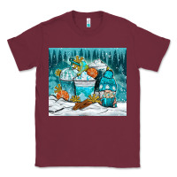 Burgundy winter coffee cups with gnome Classic Tee - NancyCooperArtShop