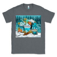 Charcoal Heather winter coffee cups with gnome Classic Tee - NancyCooperArtShop