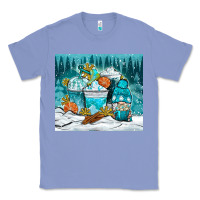 Colony Blue winter coffee cups with gnome Classic Tee - NancyCooperArtShop
