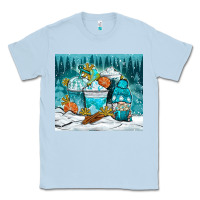 Dusty Blue winter coffee cups with gnome Classic Tee - NancyCooperArtShop