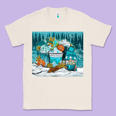 Winter Coffee Cups With Gnome Classic Tee Designed By Nancycooperartshop