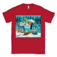 Red winter coffee cups with gnome Classic Tee - NancyCooperArtShop