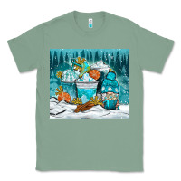 Sage winter coffee cups with gnome Classic Tee - NancyCooperArtShop