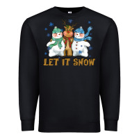 Black let it snow reindeer snowman Premium Sweatshirt - CowGirlArtShop