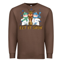 Chestnut let it snow reindeer snowman Premium Sweatshirt - CowGirlArtShop