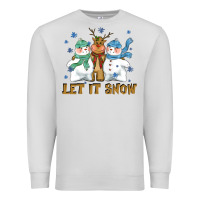 Dove Grey let it snow reindeer snowman Premium Sweatshirt - CowGirlArtShop