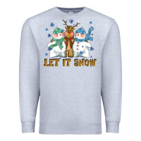 Heather Grey let it snow reindeer snowman Premium Sweatshirt - CowGirlArtShop