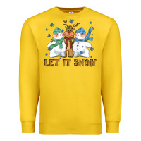 Lemon let it snow reindeer snowman Premium Sweatshirt - CowGirlArtShop