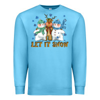 Let It Snow Reindeer Snowman Premium Sweatshirt | Teevron