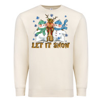 Sandshell let it snow reindeer snowman Premium Sweatshirt - CowGirlArtShop