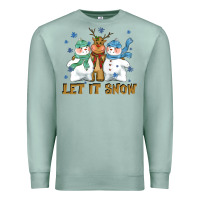 Seafoam let it snow reindeer snowman Premium Sweatshirt - CowGirlArtShop