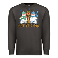 Smoke let it snow reindeer snowman Premium Sweatshirt - CowGirlArtShop