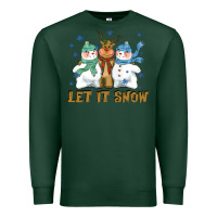 Sports Green let it snow reindeer snowman Premium Sweatshirt - CowGirlArtShop