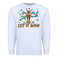 White let it snow reindeer snowman Premium Sweatshirt - CowGirlArtShop