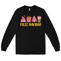 Black feliz navidad Long Sleeve Tee - MaliasSmallBusiness
