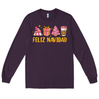 Plum feliz navidad Long Sleeve Tee - MaliasSmallBusiness