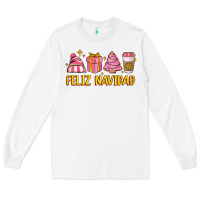 White feliz navidad Long Sleeve Tee - MaliasSmallBusiness