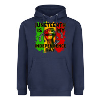 Navy juneteenth is my independence day cowgirl Heavyweight Hoodie - CowGirlArtShop