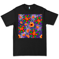 Black pumpkin flower halloween seamless pattern Premium Tee - BundleAndBundleShop