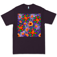 Plum pumpkin flower halloween seamless pattern Premium Tee - BundleAndBundleShop