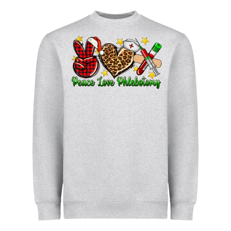 Peace Love Phlebotomy Christmas Heavyweight Sweatshirt by NancyCooperArtShop | Teevron