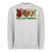 Heather Grey Peace love Phlebotomy Christmas Heavyweight Sweatshirt - NancyCooperArtShop