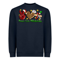 Navy Peace love Phlebotomy Christmas Heavyweight Sweatshirt - NancyCooperArtShop
