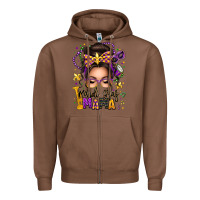 Chestnut mardi gras mama messy bun Zipper Hoodie - texasbilliewilder