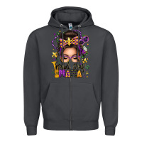 Smoke mardi gras mama messy bun Zipper Hoodie - texasbilliewilder