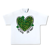 White not lucky just blessed Urban Heavy Tee - MaliasSmallBusiness