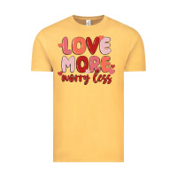 Vintage Mustard love more worry less Vintage Tee - MaliasSmallBusiness