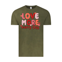 Vintage Olive love more worry less Vintage Tee - MaliasSmallBusiness